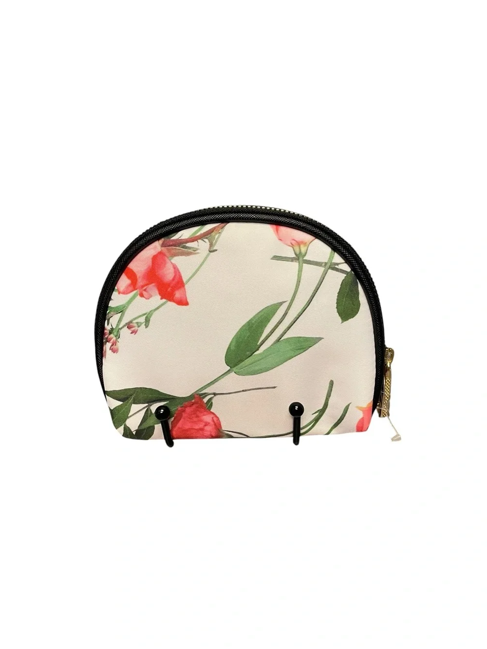 Ted Baker Cream Floral Cosmetic Pouch with Pink Flowers